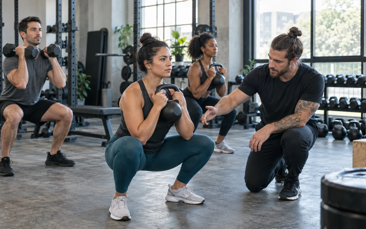 Coach leading a strength class at Form House