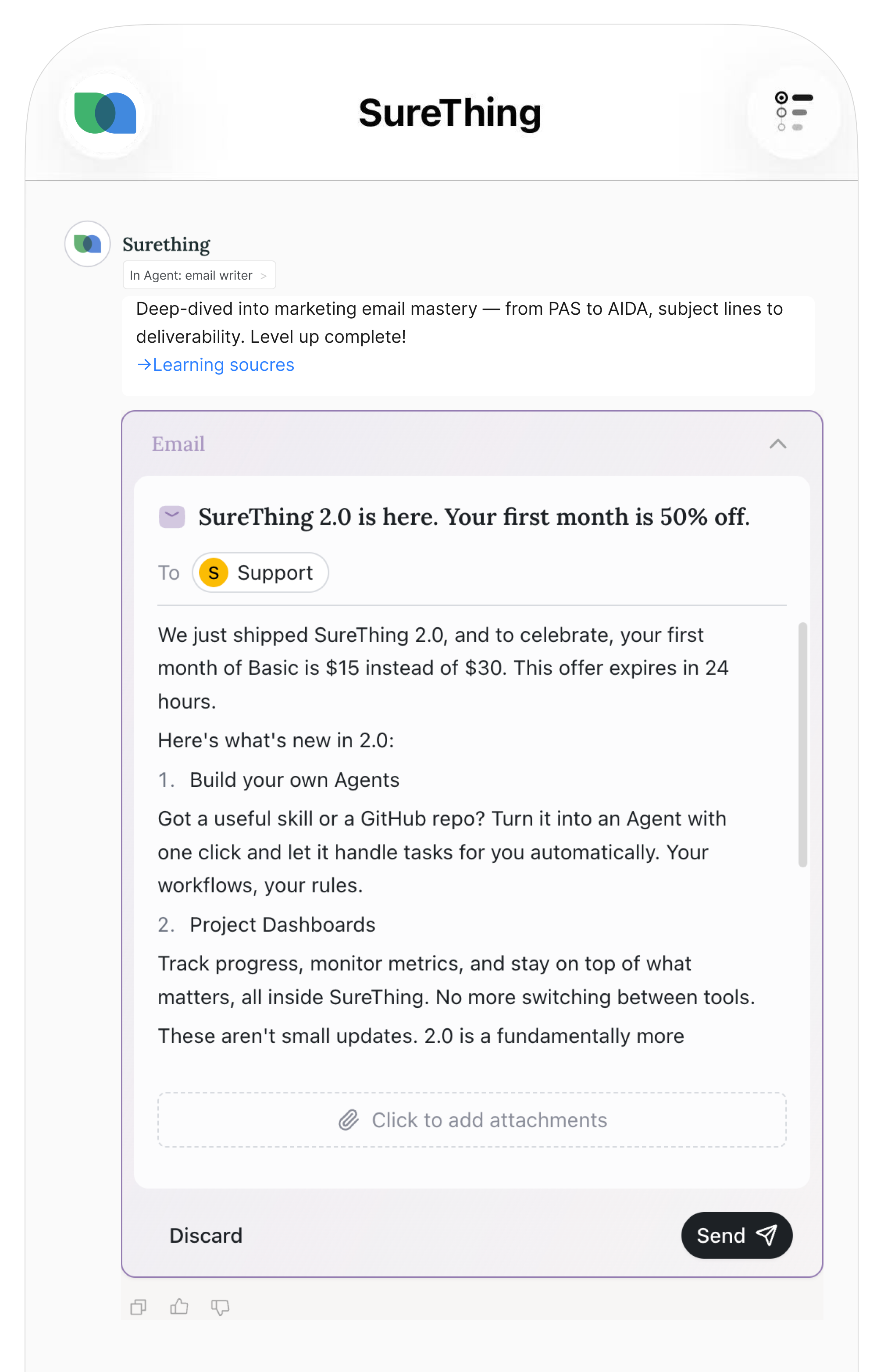 SureThing mobile app