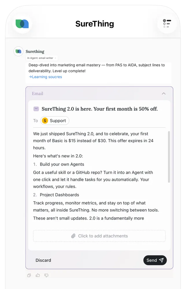 SureThing mobile app